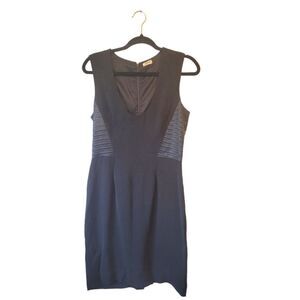 L'Agence Black Faux Braided Panel Dress